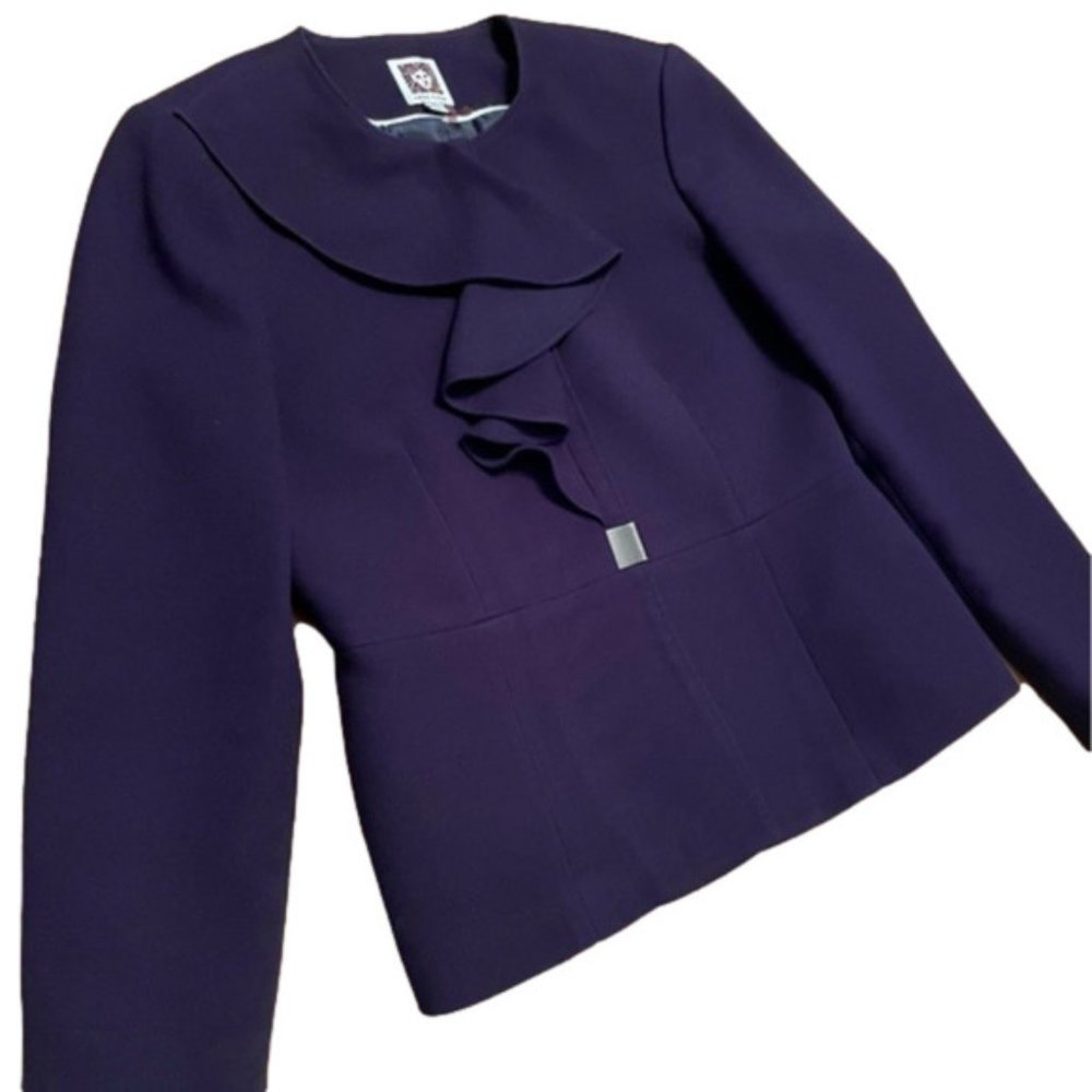 Elegant Anne Klein Eggplant Colour Blazer Size 4 Petites